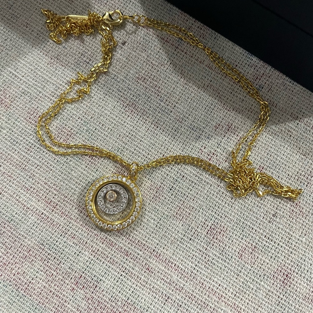 Chopard Gold and Crystal Circular Pendant Necklace - Picture 9 of 14